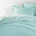 thumbnail image 4 of Noble Linens Pale Blue Wheatfield Pattern Duvet Set 3-Piece Duvet Cover Set, Full/Queen, 4 of 10