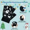 thumbnail image 5 of EvridWear Kids Fingerless Winter Warm Gloves,3 Pairs Half Finger Knitted Magic Stretch Gripper Touchscreen Glove Boys Girls, 5 of 9