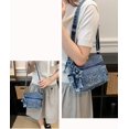 thumbnail image 3 of Sunyuer Women Vintage Washed Denim Mini Crossbody Bag, Cute Cat Embroidery Multi Zipper Pockets Casual Jean Shoulder Purse, Adjustable Strap Lightweight Trendy Daily Messenger Bag, 3 of 8