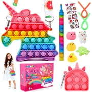 FiGoal 11 PCS Assorted Unicorn Fidget Toy Set for Girls Pop Purse Fidget Shoulder Bag Bubble Sensory Toy Autism Special Needs Squeeze Sensory Toy