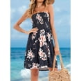 thumbnail image 5 of Women's Smocked Printed Tube Mini Dress Polyester % 100 Fabric with Sheer Bodice Slight Stretch and Flowy Skirt, 5 of 9