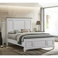 thumbnail image 5 of Roundhill Furniture Clelane Shiplap Wood Panel Bed, Queen, Weathered White and Gray, 5 of 6
