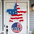 thumbnail image 4 of Patriotic 4th of July Wreath for Front Door – Red White and Blue Independence Day and Memorial Day Decor, Star Themed Farmhouse Style Outdoor Holiday Decoration, 4 of 6