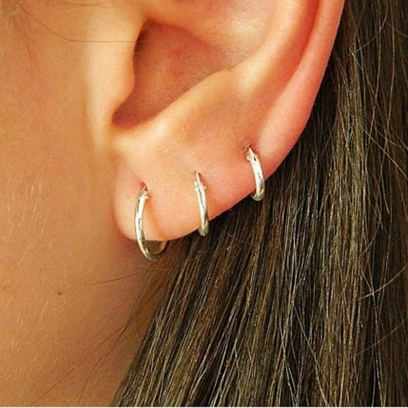 Gold Filled Small Hoop Earrings for Cartilage Nose，JUN