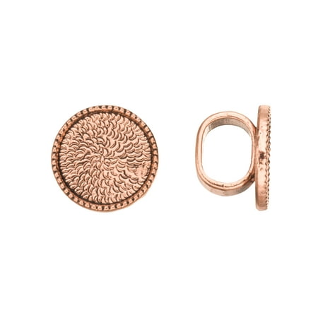 - Round Jagged Edge Cabochons Setting Licorice Beads Fits 10x8mm Licorice Leather - Antique-Copper Plated