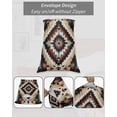 thumbnail image 7 of Boho Brown Teal Red Pillow Covers King Size, Southwestern Geometric Art Vintage Soft Bed Throw Pillowcases Breathable Cooling Long Lumbar Body Pillow Sham Cover for Bed Sofa 20''x40'', 7 of 7