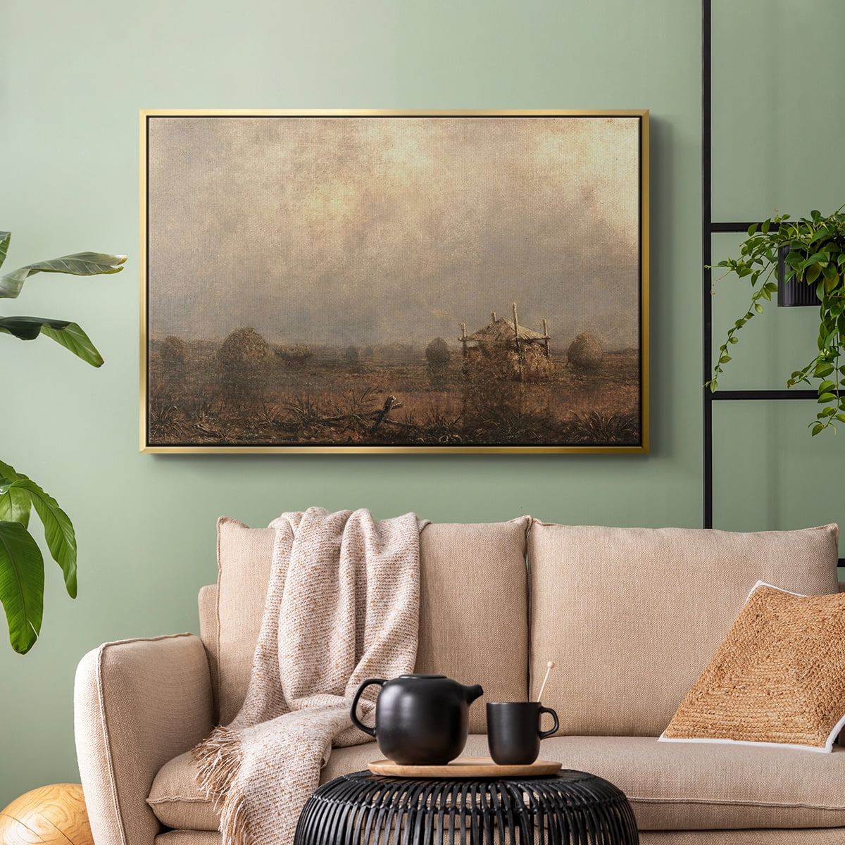 Vintage Landscape-MVIII By Wexford Home Framed in Gold Wood Gallery Wrapped Canvas 27 in. x 41 in.