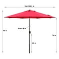 thumbnail image 4 of Abble 9FT Outdoor Patio Umbrella with Push Button Tilt and Crank Handle, Market Umbrella with 8 Sturdy Umbrella Ribs, Waterproof for Garden, Deck, Backyard, Pool, Red, 4 of 6