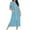 #049-Light Blue, variant on Censtreet Women Zipper Robe Short Sleeves Loungewear Dress Full Length Sleepwear Pockets Housecoat Nightgown Long Bathrobe S-XXL