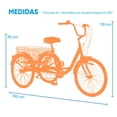 thumbnail image 4 of Bicicleta Urbana Gospel Tricicleta Rodada 24 Naranja con Canasta PL7001-NAR, 4 of 10