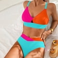 thumbnail image 6 of Yuanlook Women Bikini Sets Deep V Neck Two Piece Swimsuits Bathing Swim Suits Summer Modest Swimwear - Light Blue - XXL, 6 of 6