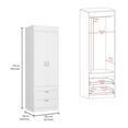 thumbnail image 7 of Lisboa Armoire, Rod, Double Door, Two Drawers, Metal Handles White, 7 of 7