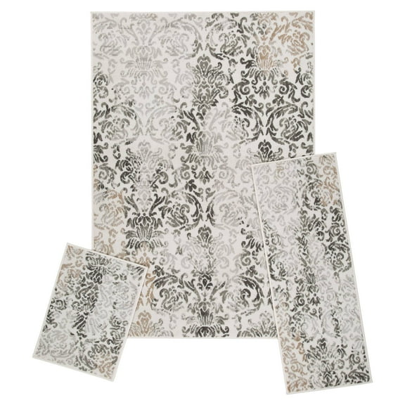 Achim Capri 3 Piece Rug Set, Balayage, 5' x 7' Area Rug, 22" x 59" Runner, 22" x 31" Mat