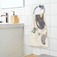 thumbnail image 3 of Yayeee 2 Pack Hand Towels for Bathroom 100% Cotton 16" x 28" Soft Absorbent Kitchen Towel, Beige Astronaut Planet, 3 of 7