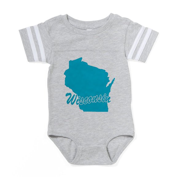 CafePress - 3 Wisconsin - Cute Infant Baby Football Bodysuit