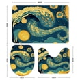 thumbnail image 3 of GZHJMY Bathroom Mat set of 3， A Starry Night Sky with The Sun Shining 3 Pieces Bath Mats Set for Bathroom, Vintage Style Non-Slip Washable Cover Floor Rug Decorations for Kitchen Bathroom Bedroom, 3 of 6