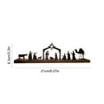 thumbnail image 2 of RKSTN Christmas Decorations Nativity Scene Nativity Sets For Indoor Black Metal Nativity Set With Wood Base People Nativity Set Tree Nativity For Table Decoration Christmas Decor, 2 of 2