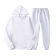 thumbnail image 5 of Huankd Womens Plus Size 2 Piece Jogger Set Cozy Oversized Fleece Sweatsuit for Lounge and Casual Wear White L, 5 of 6