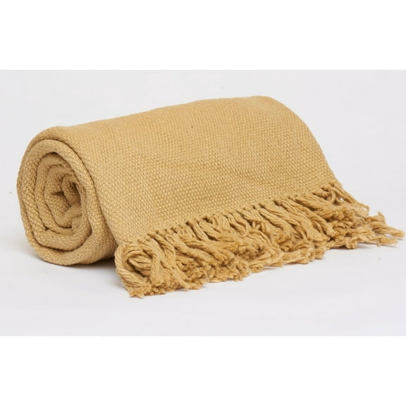 Harkaari, Thick 100% Cotton Throw with Fringe Ends, Oversized: 50" x 70"
