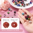 thumbnail image 2 of 105 Pcs 10mm Perlas de arcilla con strass para hacer joyería, perlas de bola de disco al por mayor para pulsera, collar, arete, manualidades, decoración DIY, Naranja, 2 of 7