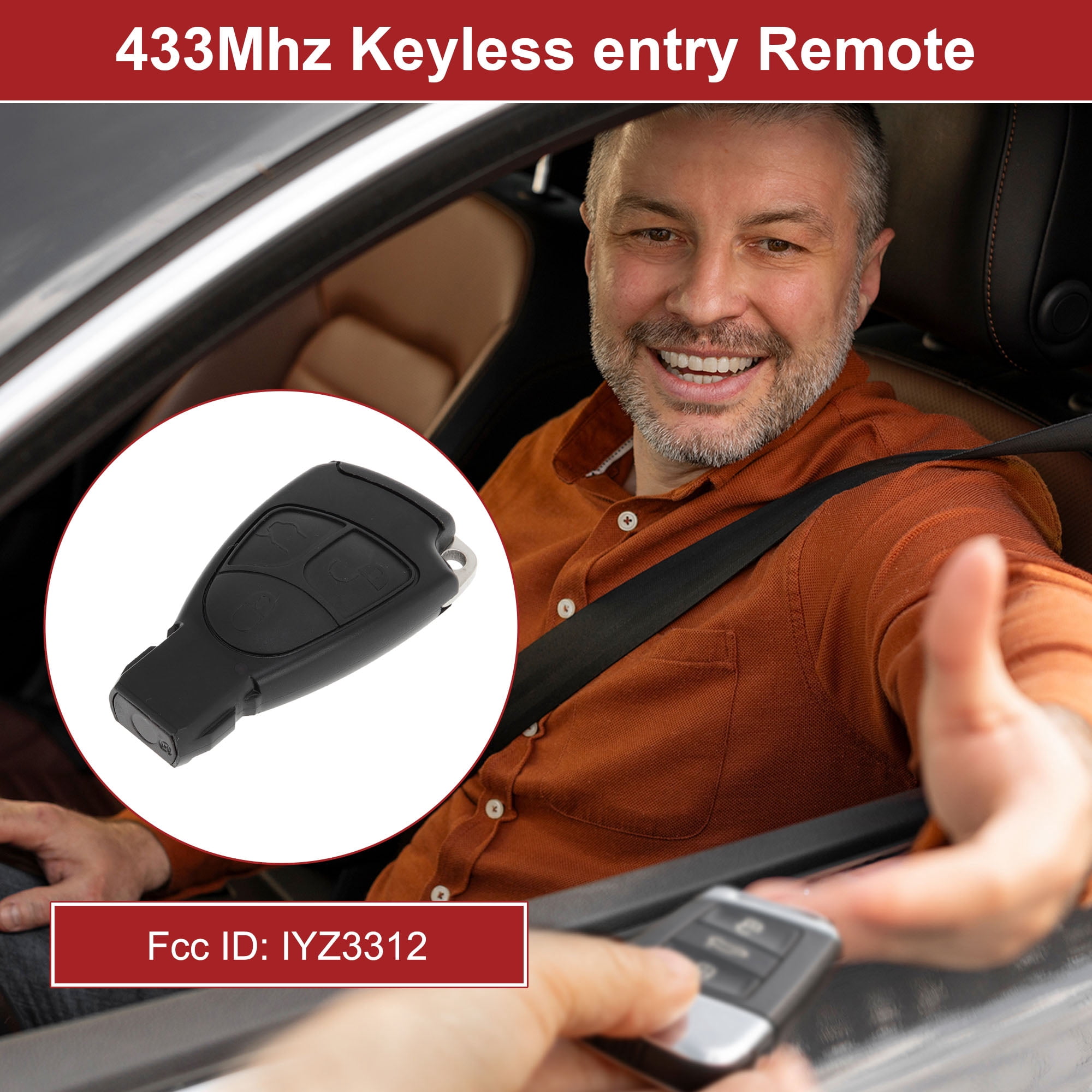 IYZ3312 433MHz Keyless Entry Remote Key Fob for Mercedes Benz B C E ML S CLK CL W203 W211 W204 1996 - 2005 Replacement Car Key