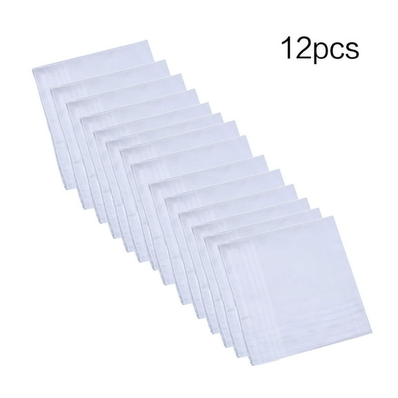 Necvior 12Pcs Cotton Handkerchiefs Pure Hankies Jacquard Striped Pocket Square Towel DIY
