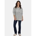 thumbnail image 2 of Time And Tru Women's Mixed Media Hoodie, Sizes XS-XXXL, 2 of 5