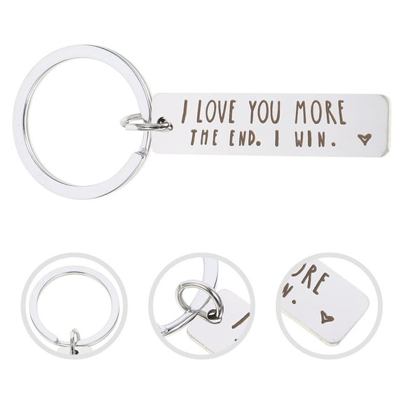 WHAMVOX Keyrings for Car Keys 1Pack 4X0.39In Silver Rectangular Stainless Steel