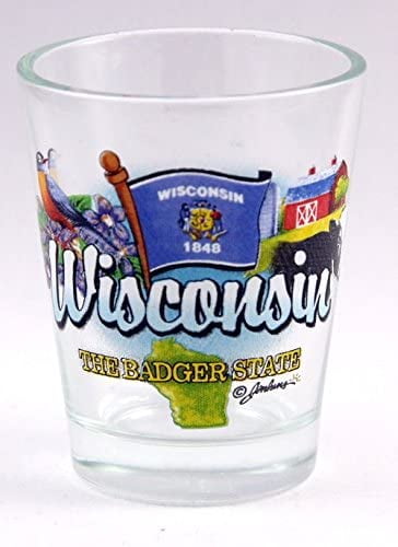 Wisconsin Badger State Elements Shot Glass