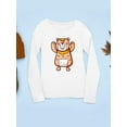 thumbnail image 3 of Smiling Bear Long Sleeve Toddler - Toddler Long Sleeve Tee, White, 3 of 4