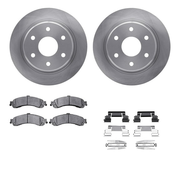 Dynamic Friction Company Rear Brake Rotors with Heavy Duty Brake Pads includes Hardware 6212-48031