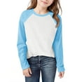 thumbnail image 6 of Favoffer Boys' & Girls' Casual Color-Blocking Long Sleeve Top Crewneck Pullover with Raglan Sleeves Fall Winter Base Clothes Daily Home Photoshoots Holidays Toddler Teen 2-15Y, 6 of 8