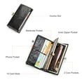 thumbnail image 3 of Contact's Kiss Lock Wallets for Women Genuine Leather Credit Card Holder with RFID Blocking Large Capacity,Valentine Gift (Coffee), 3 of 7