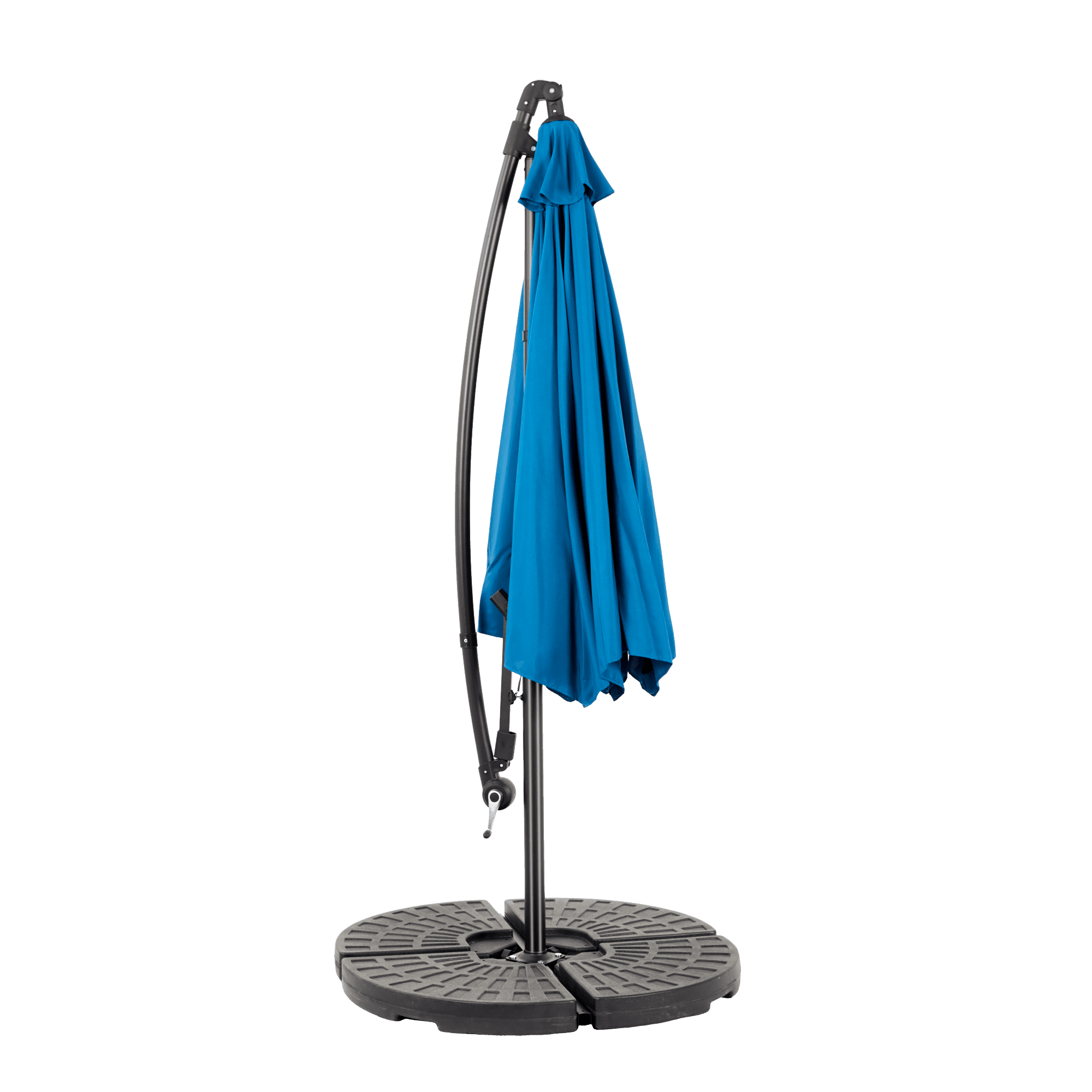 Leumius 10ft Outdoor Patio Umbrella,Outdoor Offset Cantilever Umbrella with 8 Sturdy Ribs and Easy Tilt Adjustment,Patio Market Umbrella for Pool Deck Porch Backyard Garden,Dark Blue(No Base)