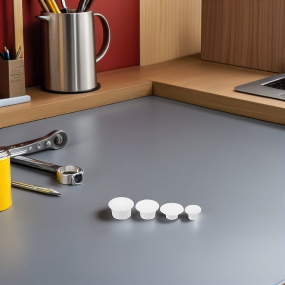 BESTYASH 200Pcs White Plastic Caps for Holes Furniture Hole Plugs Round Screw Covers for Cabinets