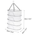 thumbnail image 2 of Unique Bargains Folded Mesh Clothes Hanging Dryer, 4-Tier Sweater Drying Rack, White, 2 of 5
