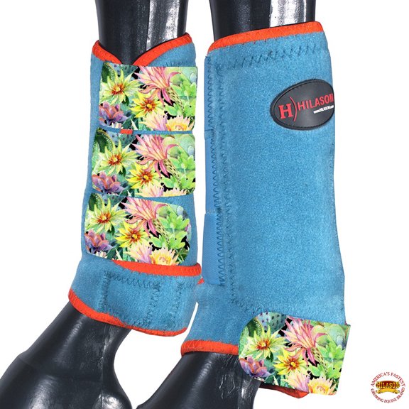 HILASON L M S Horse Rear Hind Leg Sport Boots Printed Hind Rear Leg Boots
