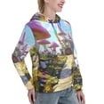 thumbnail image 6 of Fotbe Dreamy Mushroom House Pattern Womens Long Sleeve Hoodie, Pullover Hooded Sweatshirt, Kangaroo Pocket Hoodie with Eye-catching Drawstrings-X-Large, 6 of 7