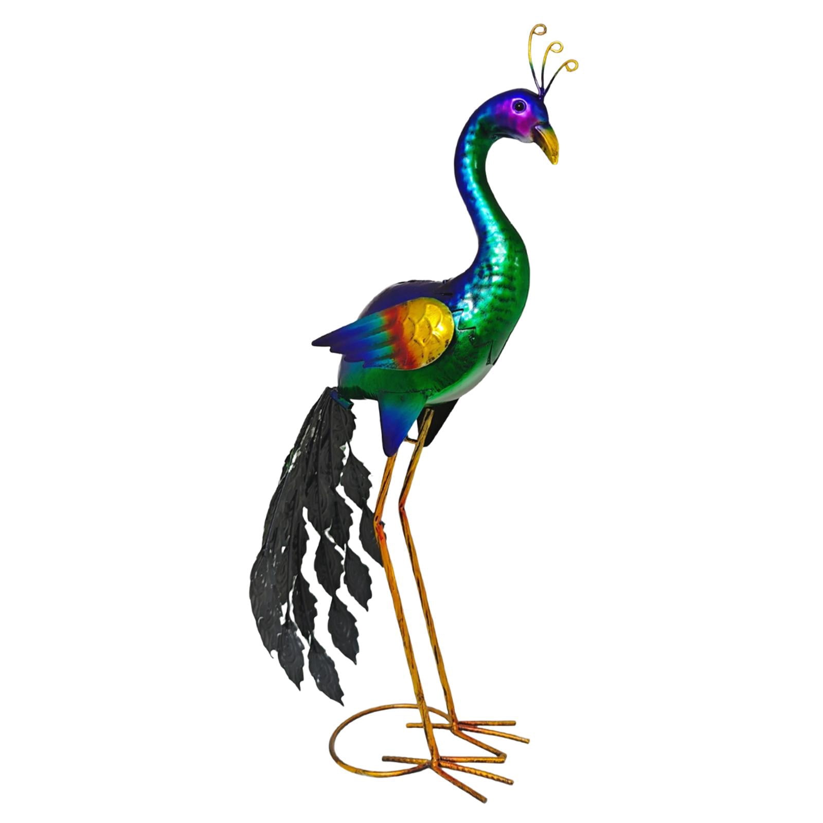 koolsoo Peacock Garden Statue Decorative Figurine Metal Lawn Ornament Iron Art Sculpture for Landscape Lawn Outdoor Housewarming Gift
