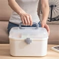 thumbnail image 5 of Ikeay Box, Box Double Layer with Handle Removable Tray Portable Large Capacity Emergency Kit Container Organizer, Food Storage, 5 of 6