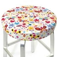 thumbnail image 3 of Kdxio Cute Butterfly Flowers Print Stool Covers Round,Stretch Round Bar Stool Covers Washable Bar Stool Cushion Slipcover for 12-15 Inch Chair, 3 of 7