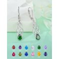 thumbnail image 5 of VESITIM Celtic Dangle Drop Earrings Sterling Silver Gemstones Good Luck Celtic Knot for Women Rhodium Plated Jewelry with May Birthstone Created Emerald, 5 of 7
