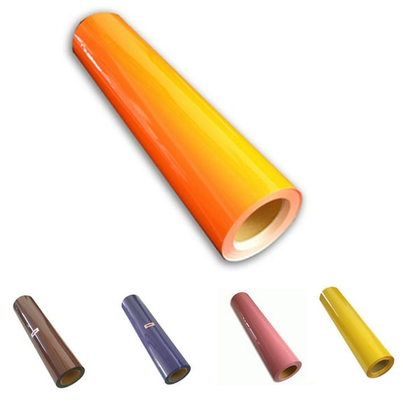 INTBUYING 1Yard 20inch PU Vinyl Film for T-Shirts Heat Press Transfer HTV Cutting Plotter Craft (Orange)