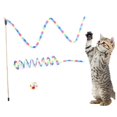 thumbnail image 3 of Jouets de Chat Interactif Coloré: 3PCS Chaton Printemps Jouet Chat Teaser Baguette Boule Jouet, 3 of 6