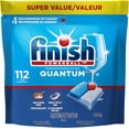 thumbnail image 1 of Finish Quantum Dishwasher Detergent Pods, 3-Chamber Formula with Powerball Action, No Pre-Rinse, Grease & Stain Removal, Scrubs Dried-On Food, Deep Clean & Sparkling Shine, 112 Tabs, 1 of 6