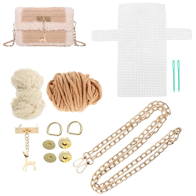 KAKOWELY 1 Set DIY Stitch Purse Material Cross Stitch Kit Practical Handmade Accessory,7.28"X4.13"X1.57"