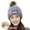 Student Hat Gray Blue, variant on Women's Winter Knitted Brimless Beanie Hat with Fleece Lining and Pom-Pom, Thick Loose Snow Knitted Headwrap Ski Hat