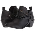 thumbnail image 2 of Kelsi Dagger Karma Black Leather Pull-On Pointed Toe Western Upper Ankle Bootie (BLACK, 6), 2 of 6