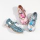 thumbnail image 2 of Disney Spring New Frozen Sequined Elsa Girls Princess Shoes Little Girl Show Crystal High Heel Children's casual Shoes30-Insole 19CM Gao Jinjia LED, 2 of 2