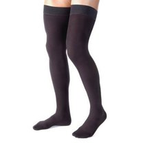 JOBST forMen Ribbed Thigh High Dot Band Closed Toe 15-20mmHg (Black) X-Large